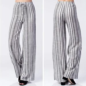 Honey Punch STRIPE PANTS Wide Leg Small